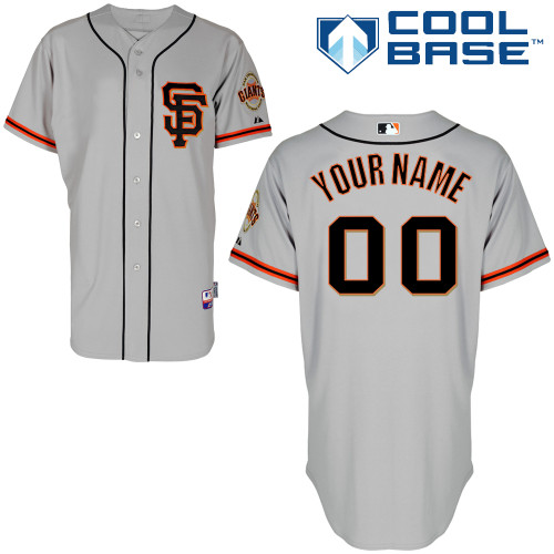 Customized San Francisco Giants MLB Jersey-Men's Authentic Road 2 Gray Cool Base Baseball Jersey
